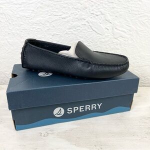Sperry Loafers Black Leather Comfort Shoes 8.5 W